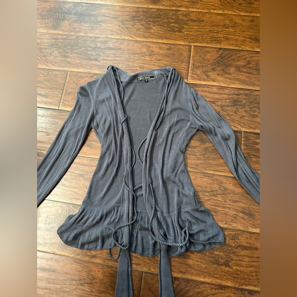 Love Stitch lightweight Gray Long Sleeve Cardigan - size small